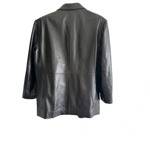 BGSD Men's Black Genuine Leather Blazer Jacket Size 2XL NWT - Picture 3 of 10
